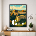 Affiche Caen – Poster déco ville au style moderne