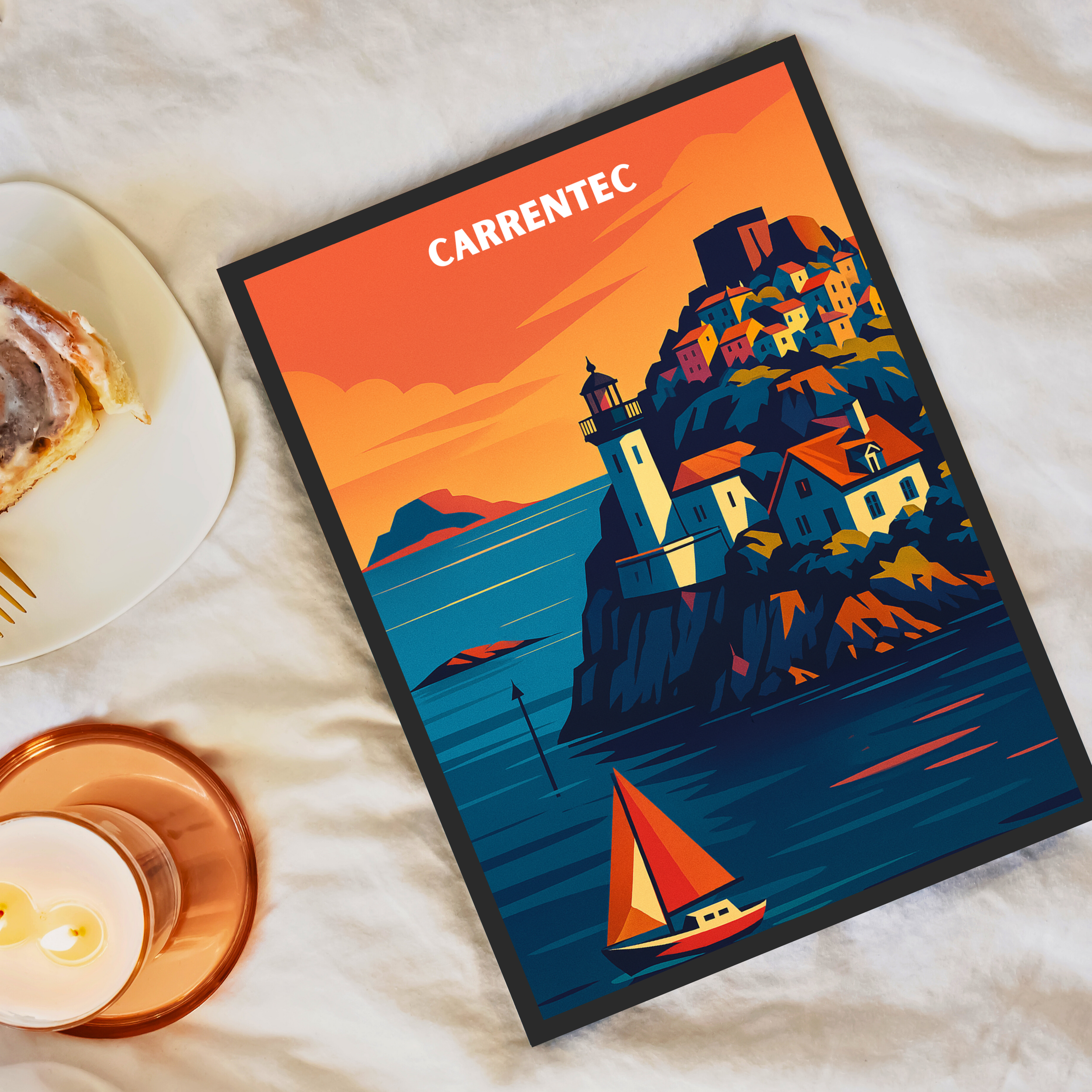 Affiche Carantec – Trésor breton en bord de baie