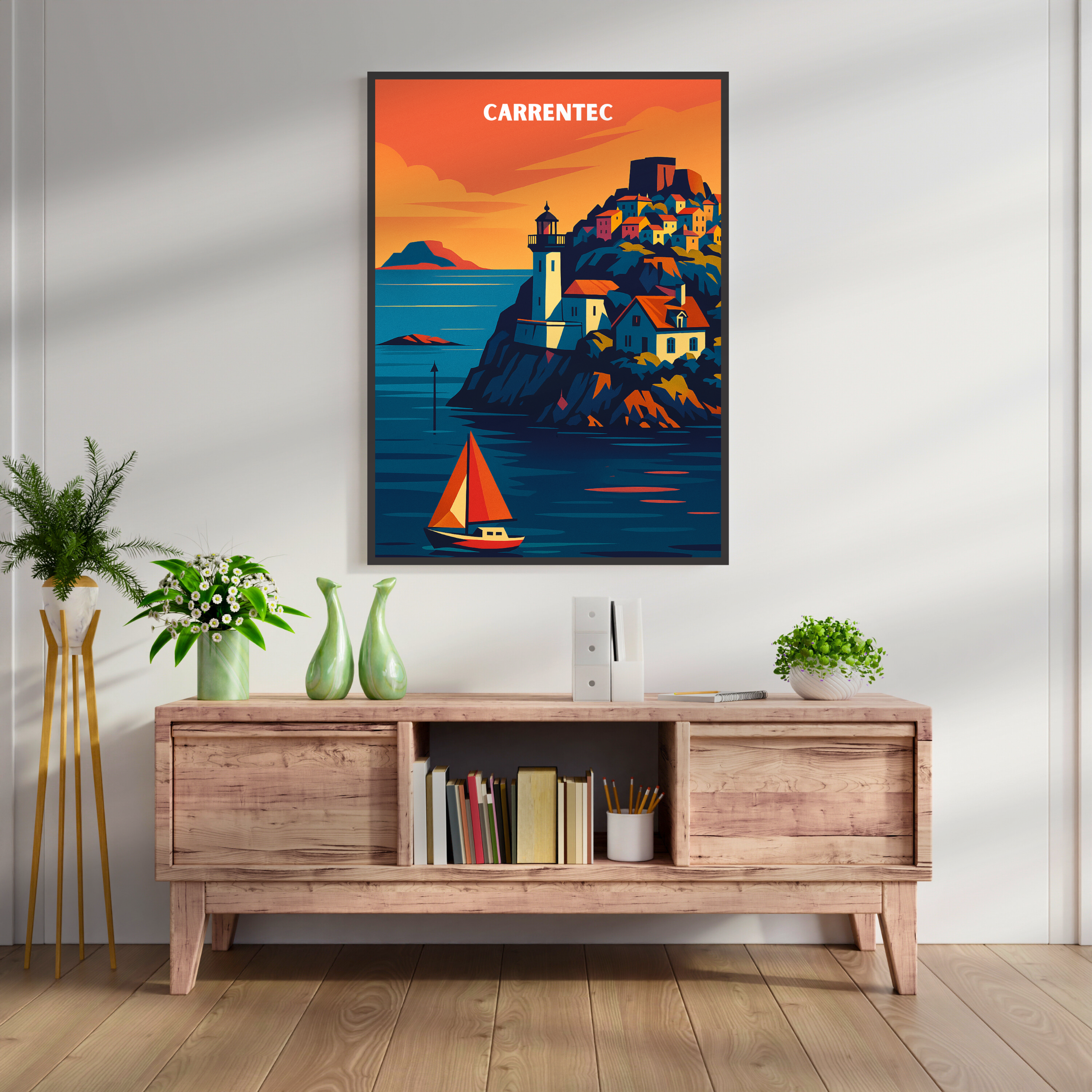 Affiche Carantec – Trésor breton en bord de baie