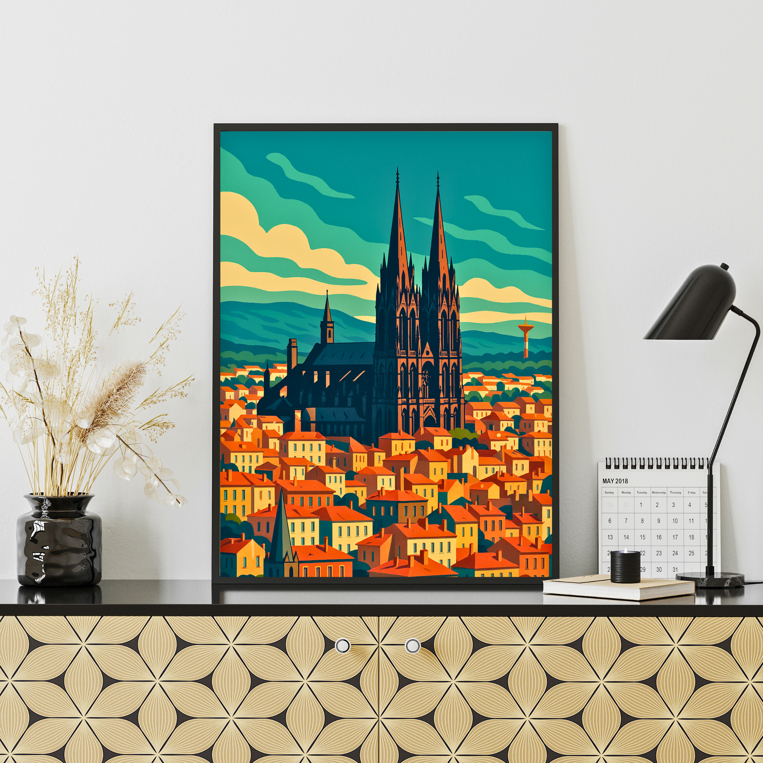 Affiche Clermont – Entre volcans et cathédrale