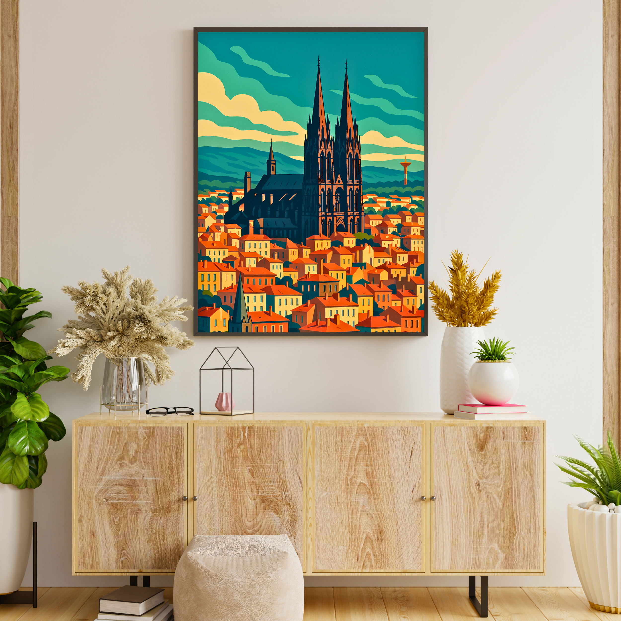 Affiche Clermont – Entre volcans et cathédrale