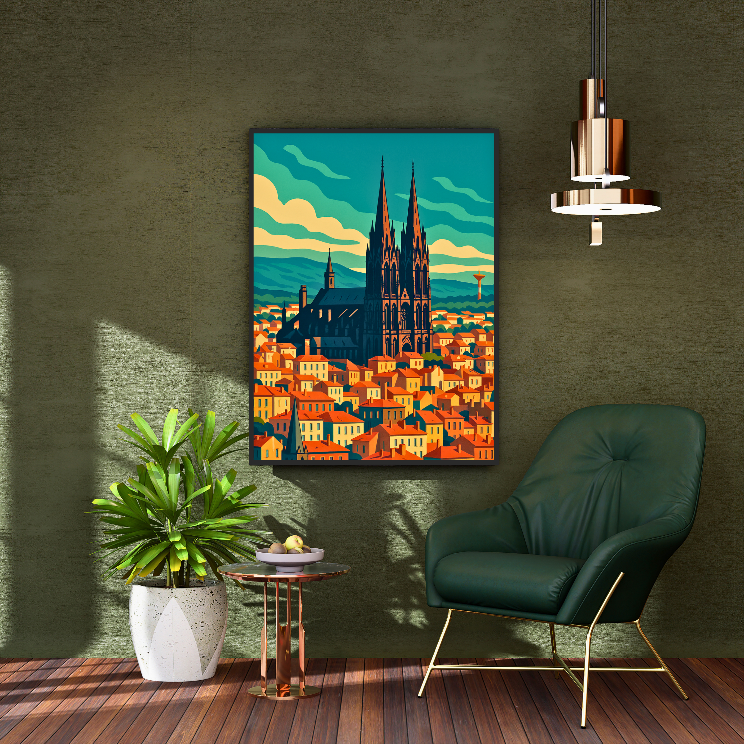 Affiche Clermont – Entre volcans et cathédrale