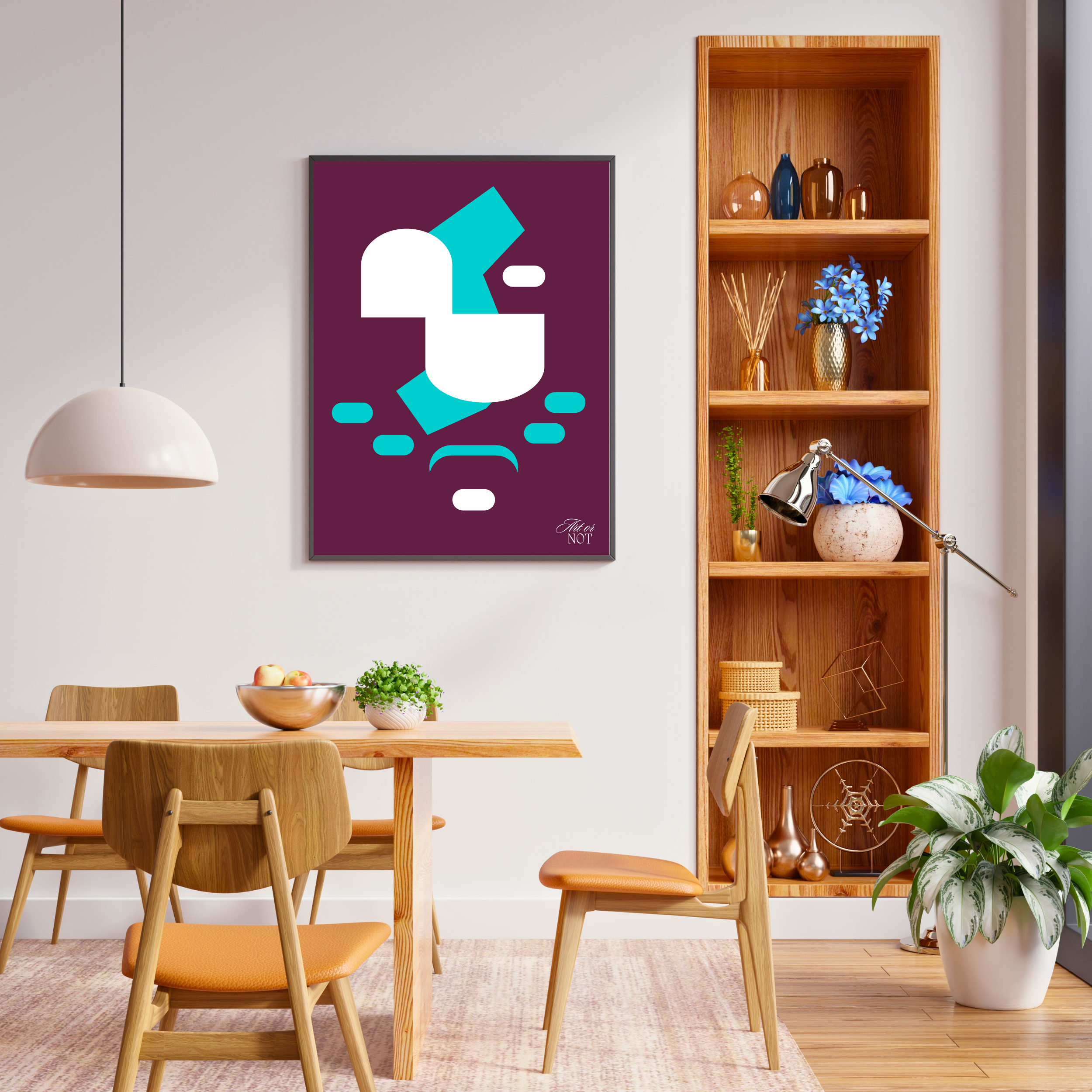 Affiche "Équilibre cyan"