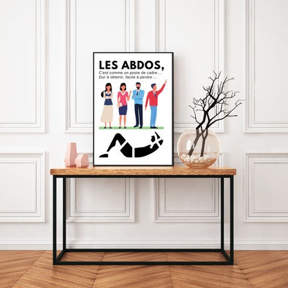 Affiche humour "Les abdos"