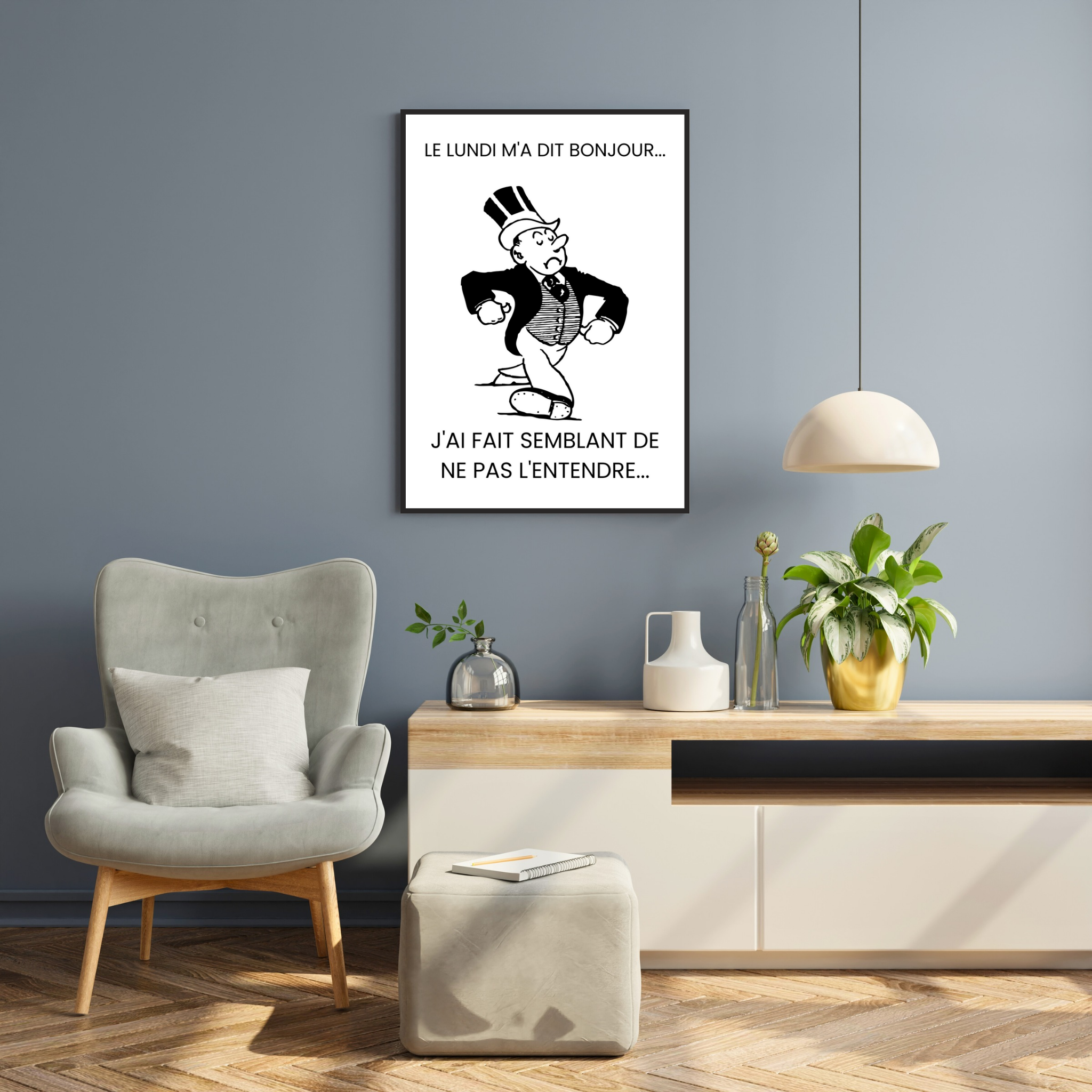 Affiche humour "Le lundi.."