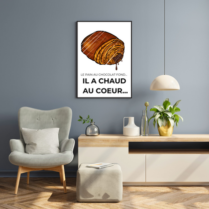 Affiche humour "Pain au chocolat"