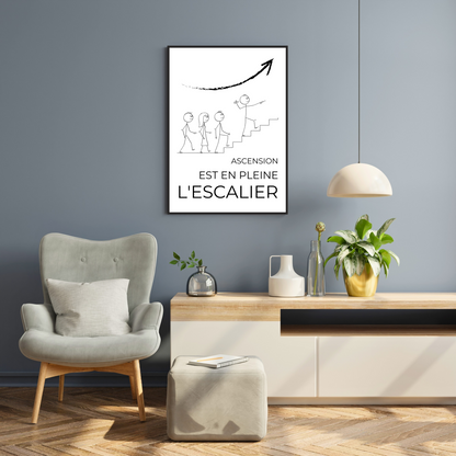 Affiche humour "L'escalier"