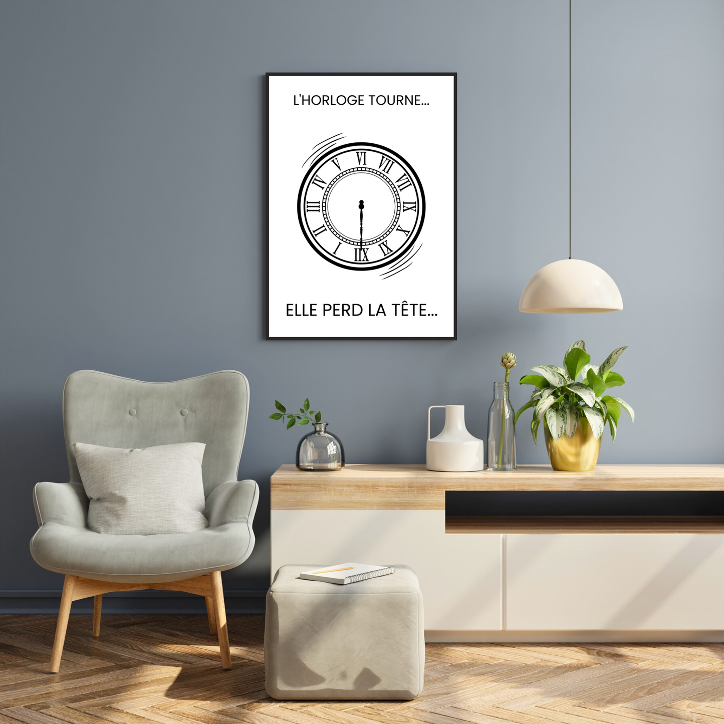 Affiche humour "L'horloge tourne..."