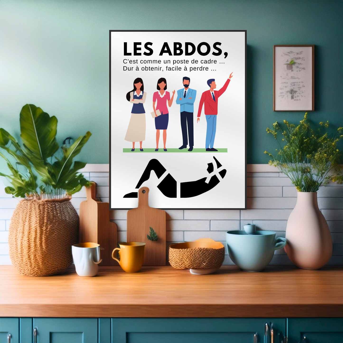 Affiche humour "Les abdos"