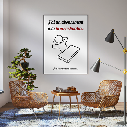 Affiche humour "Procrastination"