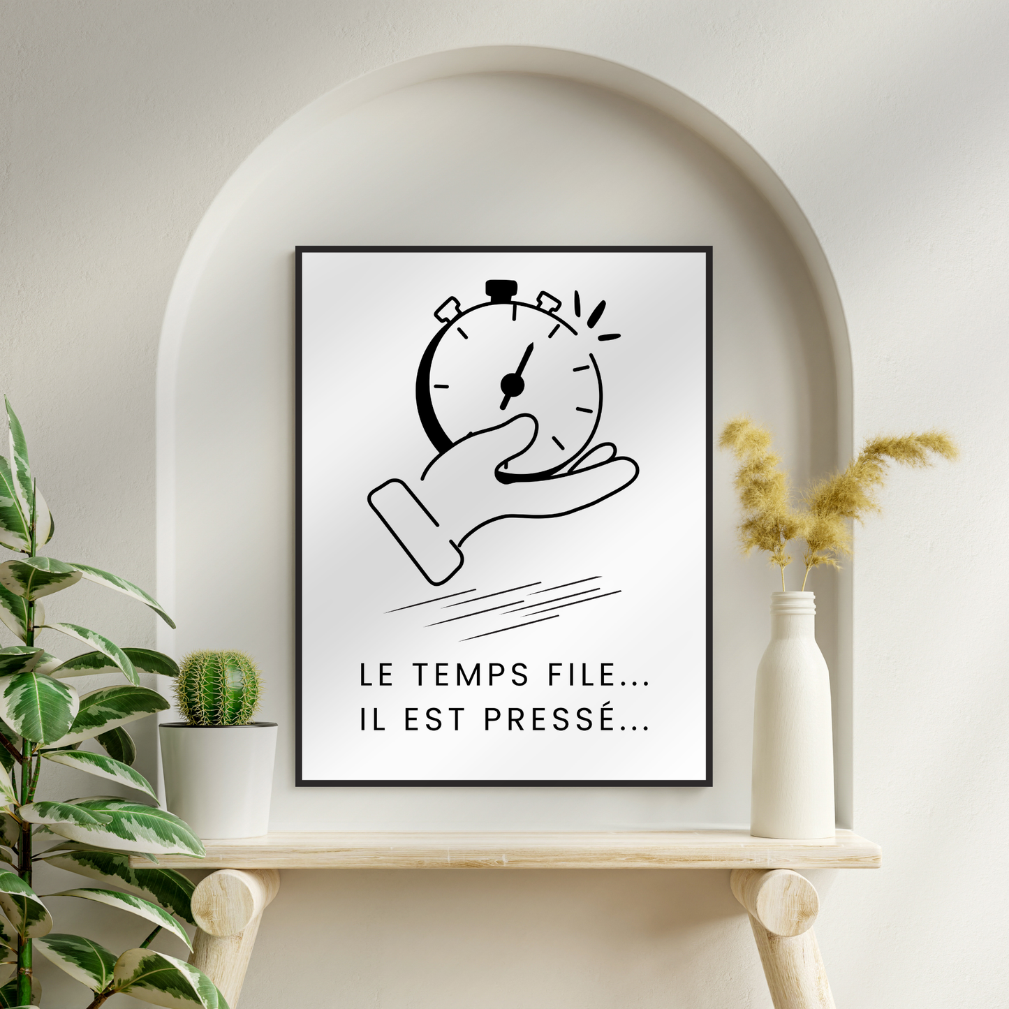 Affiche humour "Le temps file..."