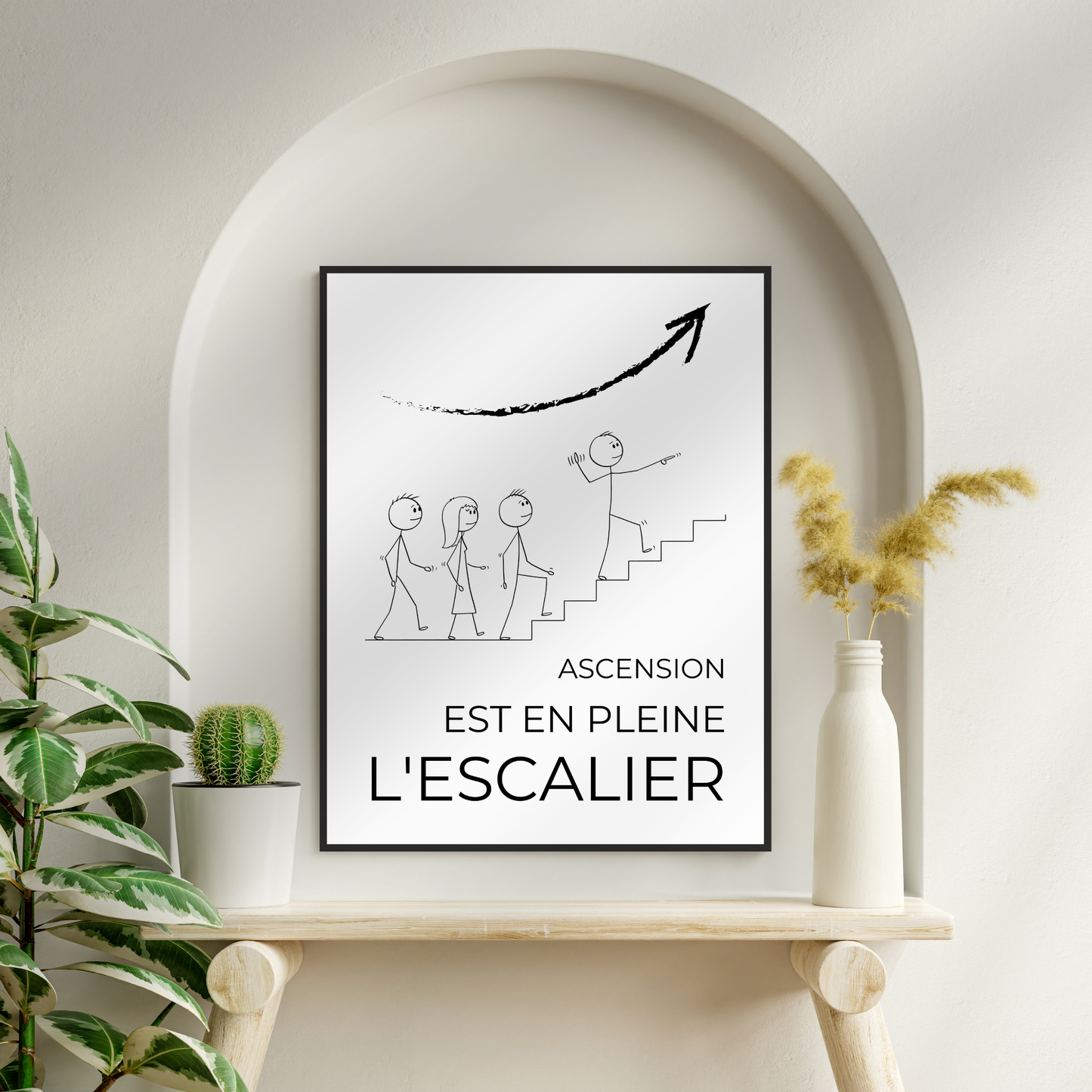 Affiche humour "L'escalier"