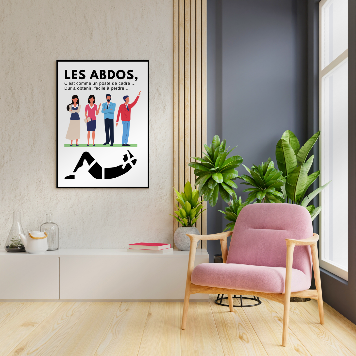 Affiche humour "Les abdos"