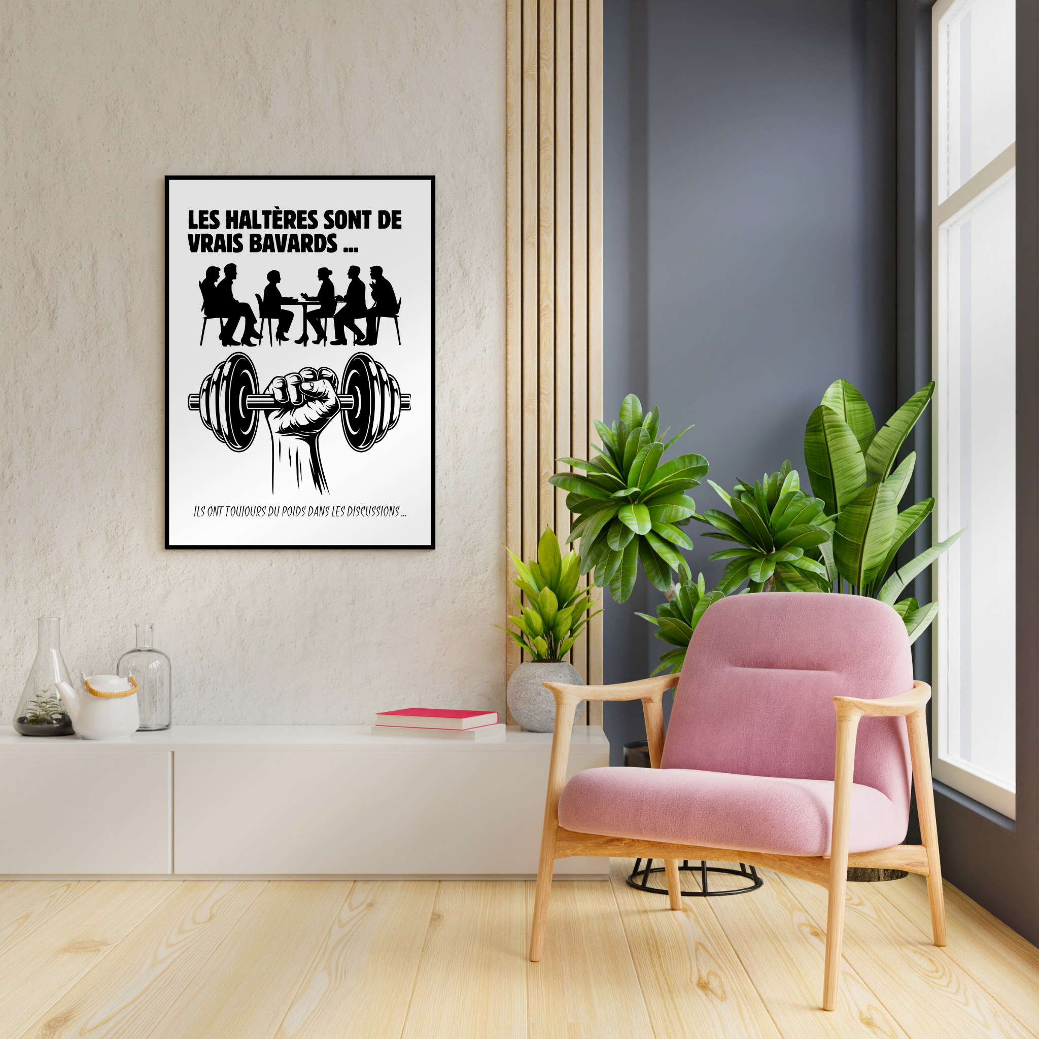 Affiche humour "Haltères"