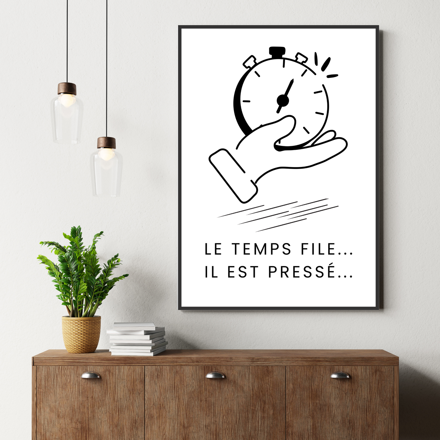 Affiche humour "Le temps file..."