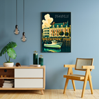 Affiche Deauville – Planches, style et parasols