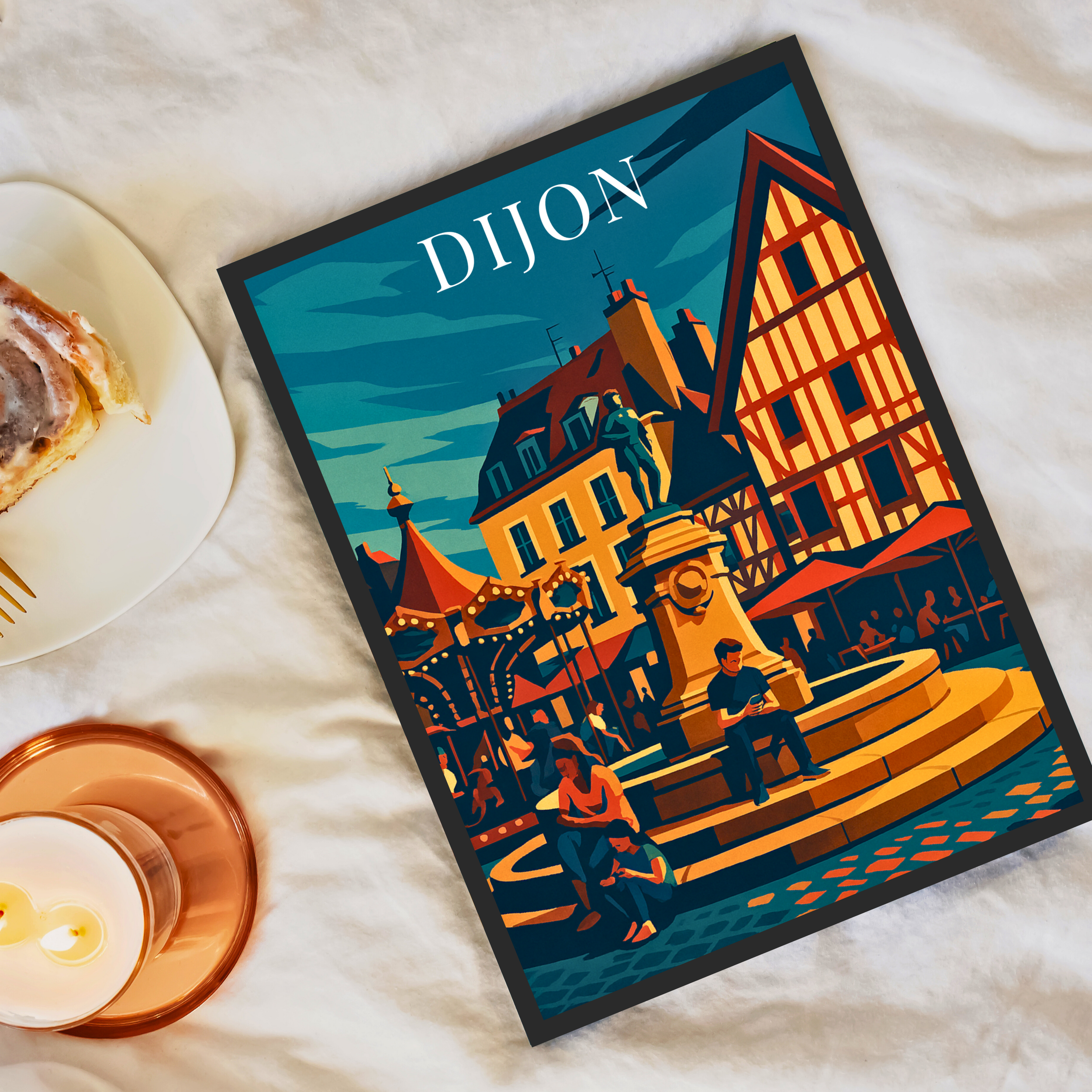 Affiche Dijon – Patrimoine, couleurs et saveurs