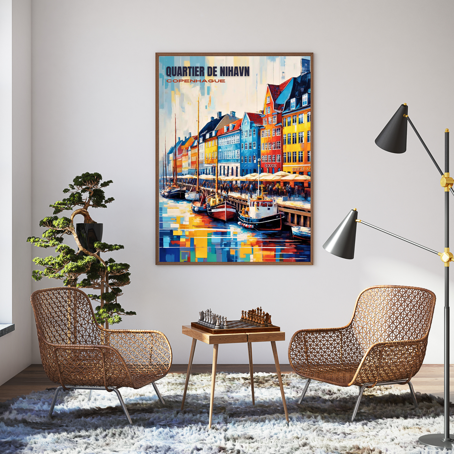 Affiche "Quartier de Nihavn - Copenhague"