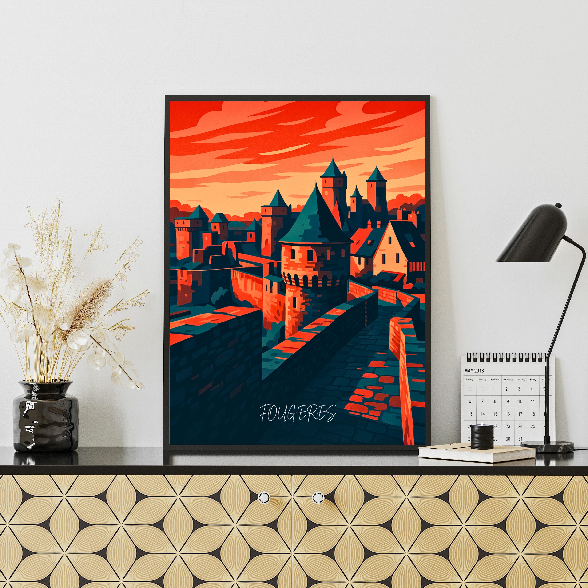 Affiche Fougères – Forteresse et charme breton