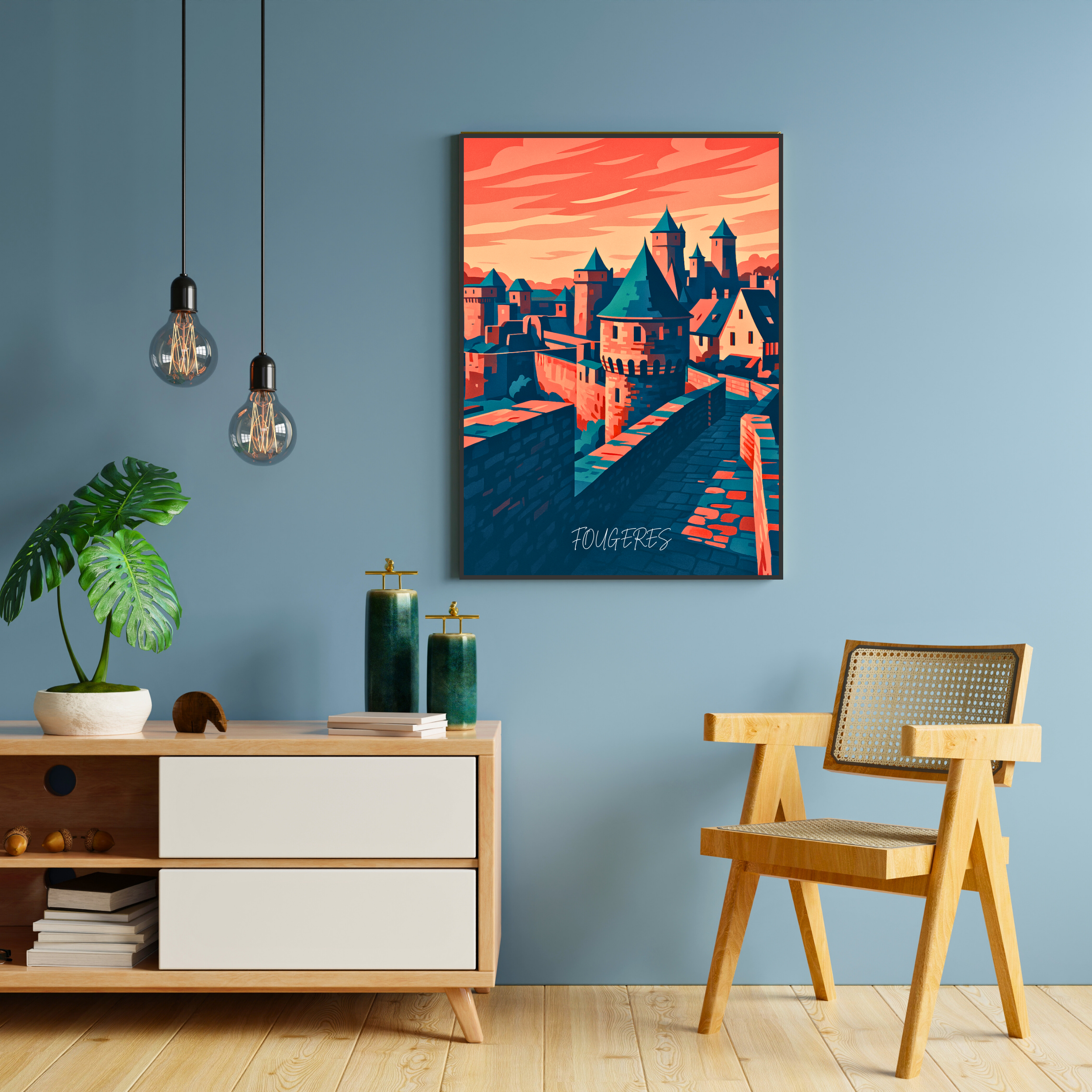 Affiche Fougères – Forteresse et charme breton