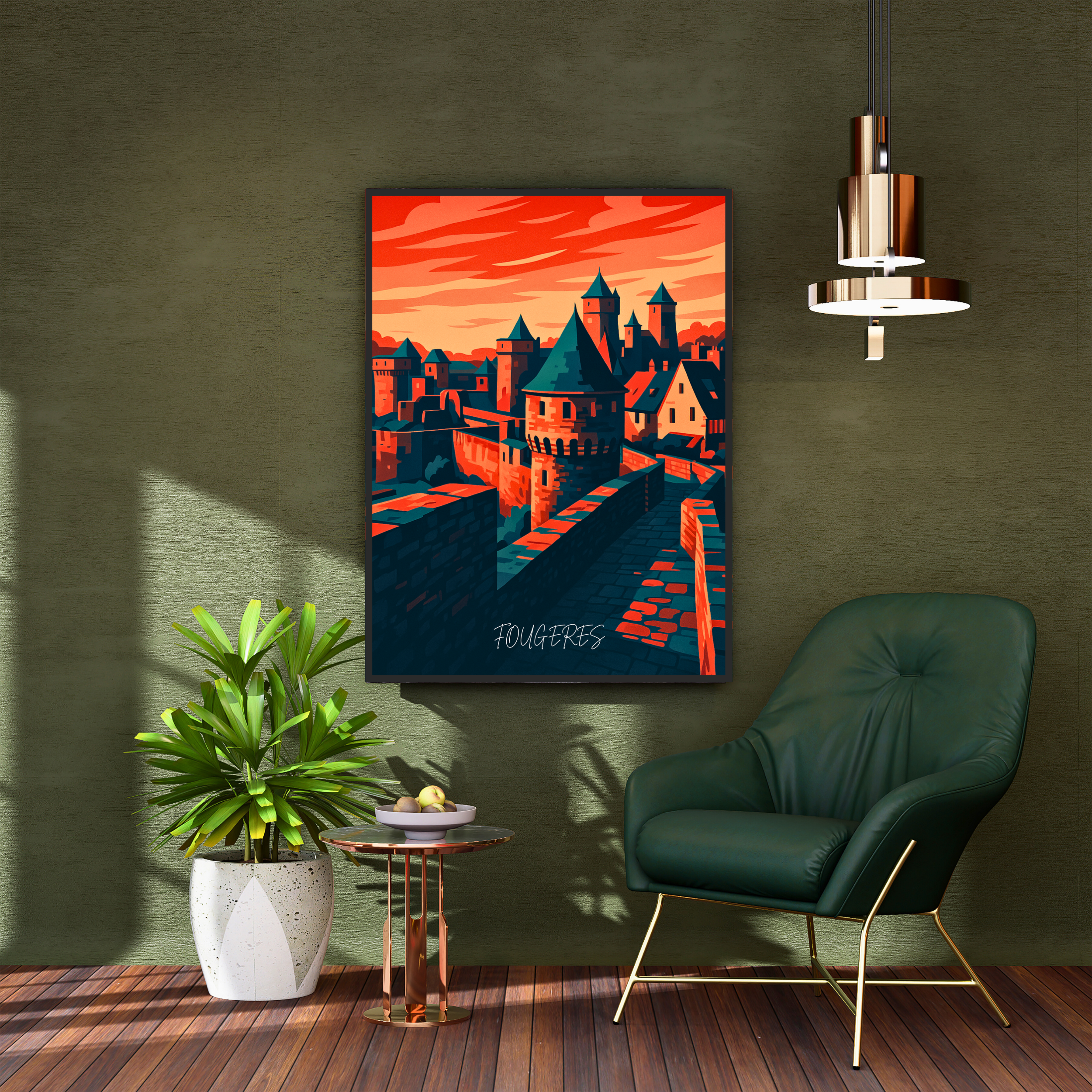 Affiche Fougères – Forteresse et charme breton