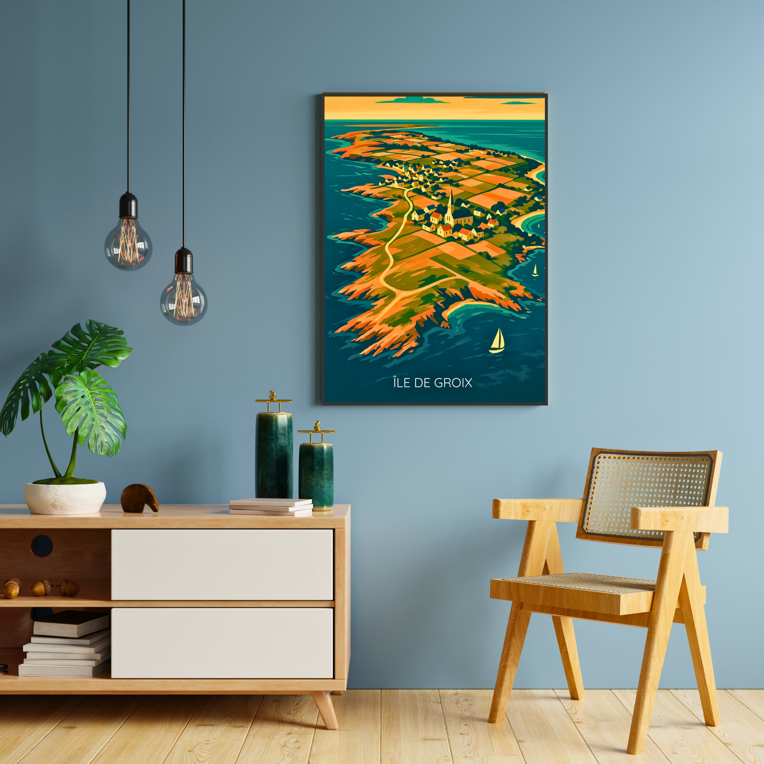 Affiche île de Groix – Trésor breton à encadrer