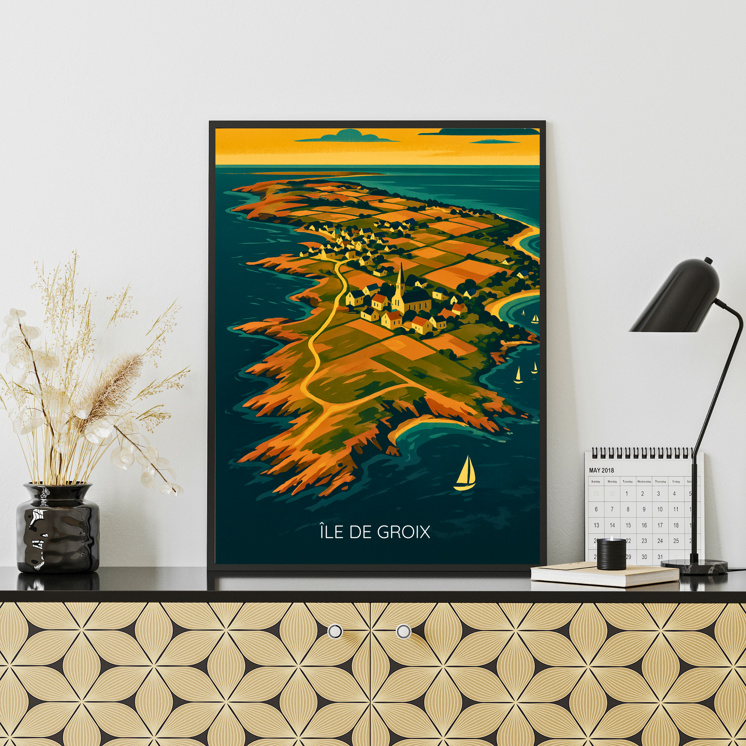 Affiche île de Groix – Trésor breton à encadrer