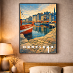 Affiche Honfleur – Poster déco ville au style moderne