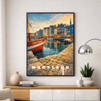 Affiche Honfleur – Poster déco ville au style moderne