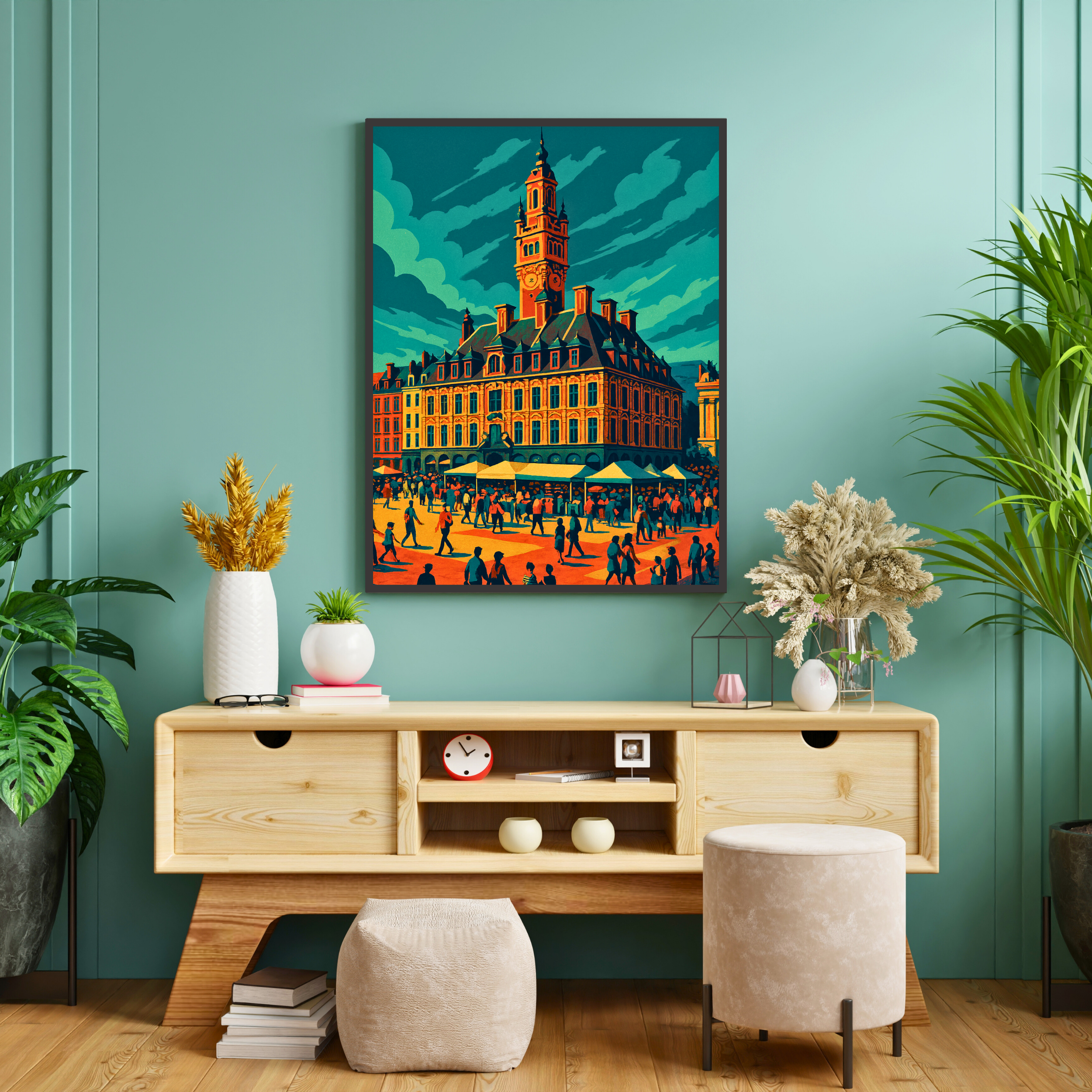 Affiche Lille – Couleurs, briques et bonne humeur