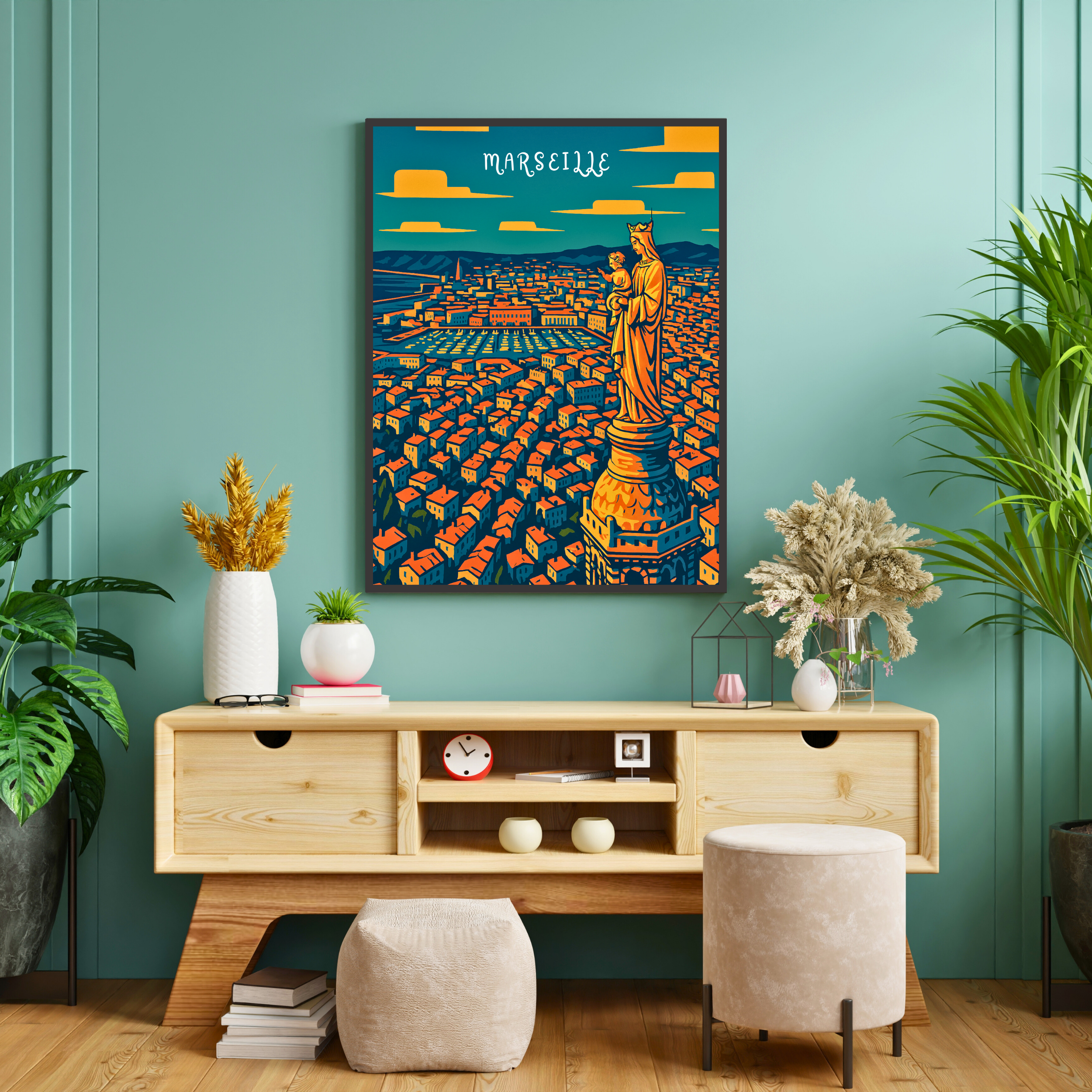 Affiche Marseille – Vieux-Port et accent du Sud