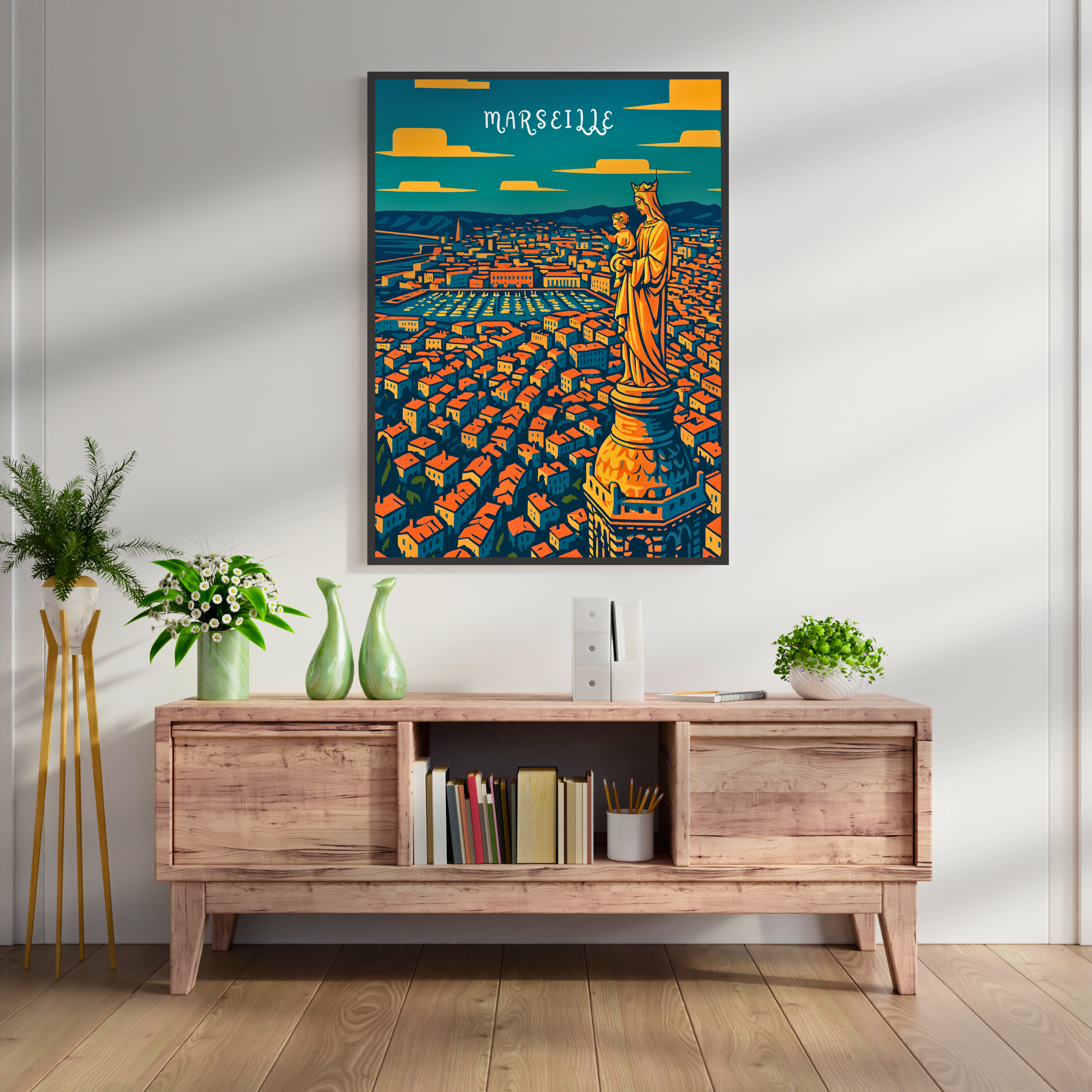 Affiche Marseille – Vieux-Port et accent du Sud