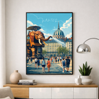 Affiche Nantes – Poster déco ville au style moderne