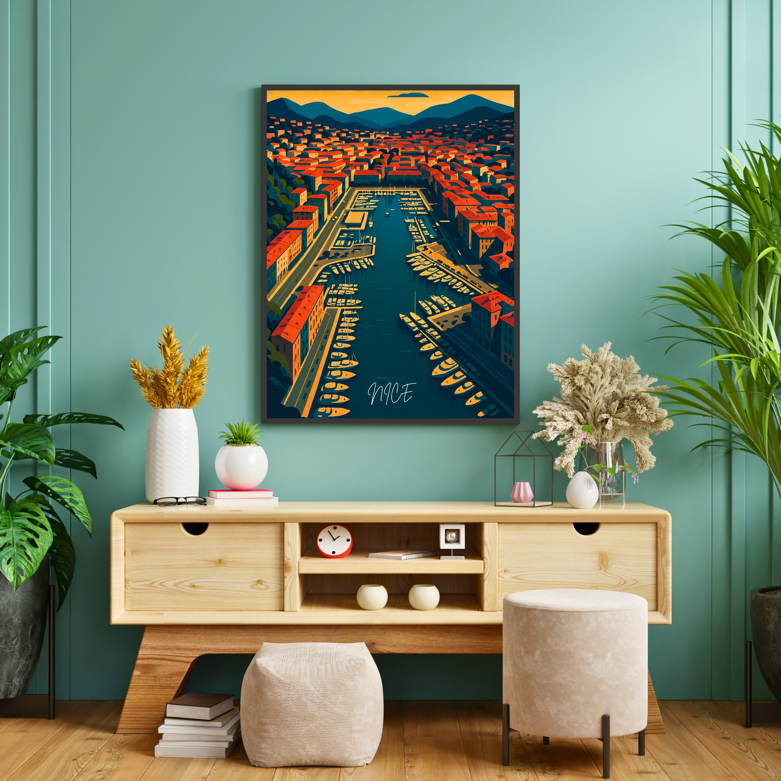 Affiche Nice – Promenade, soleil et Méditerranée