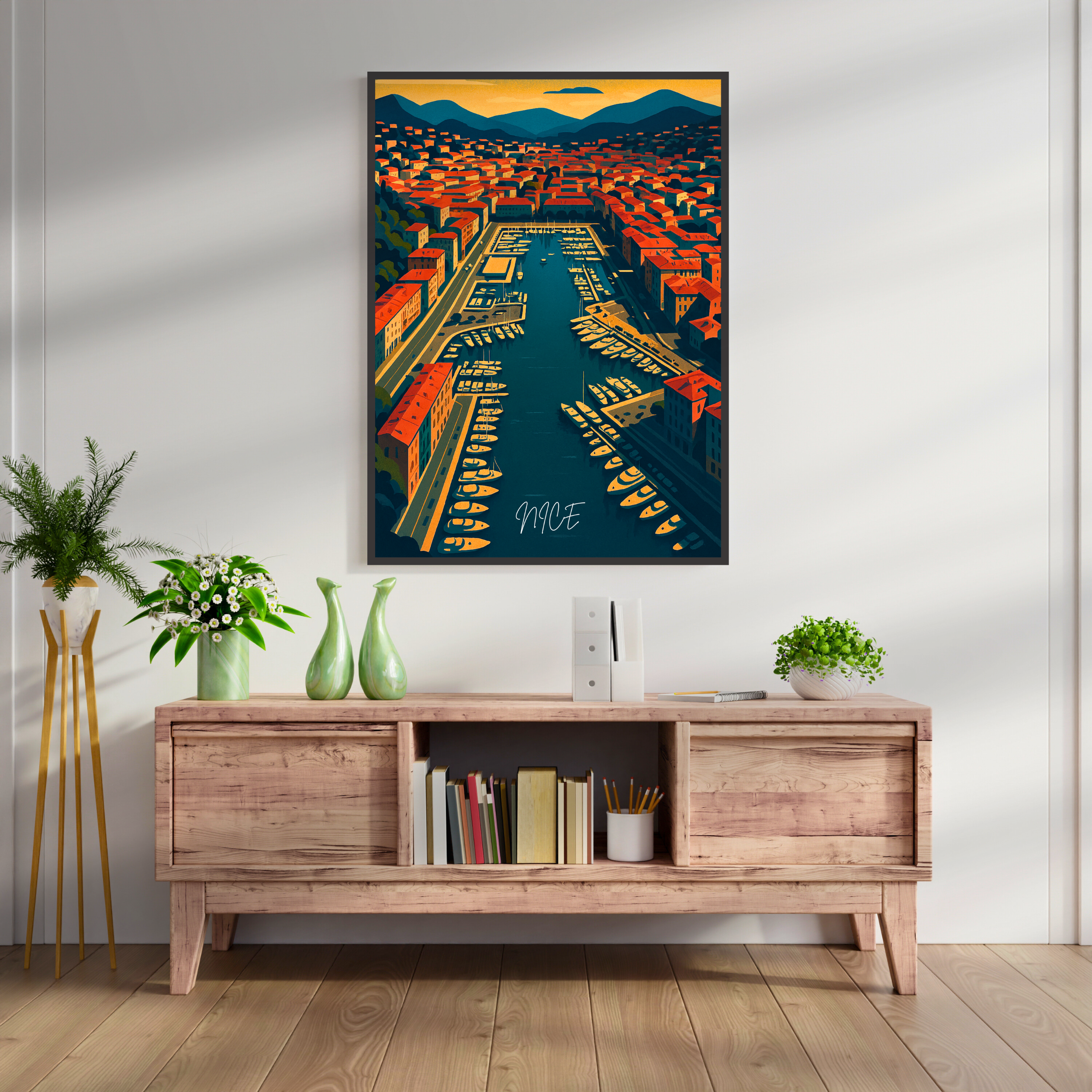 Affiche Nice – Promenade, soleil et Méditerranée