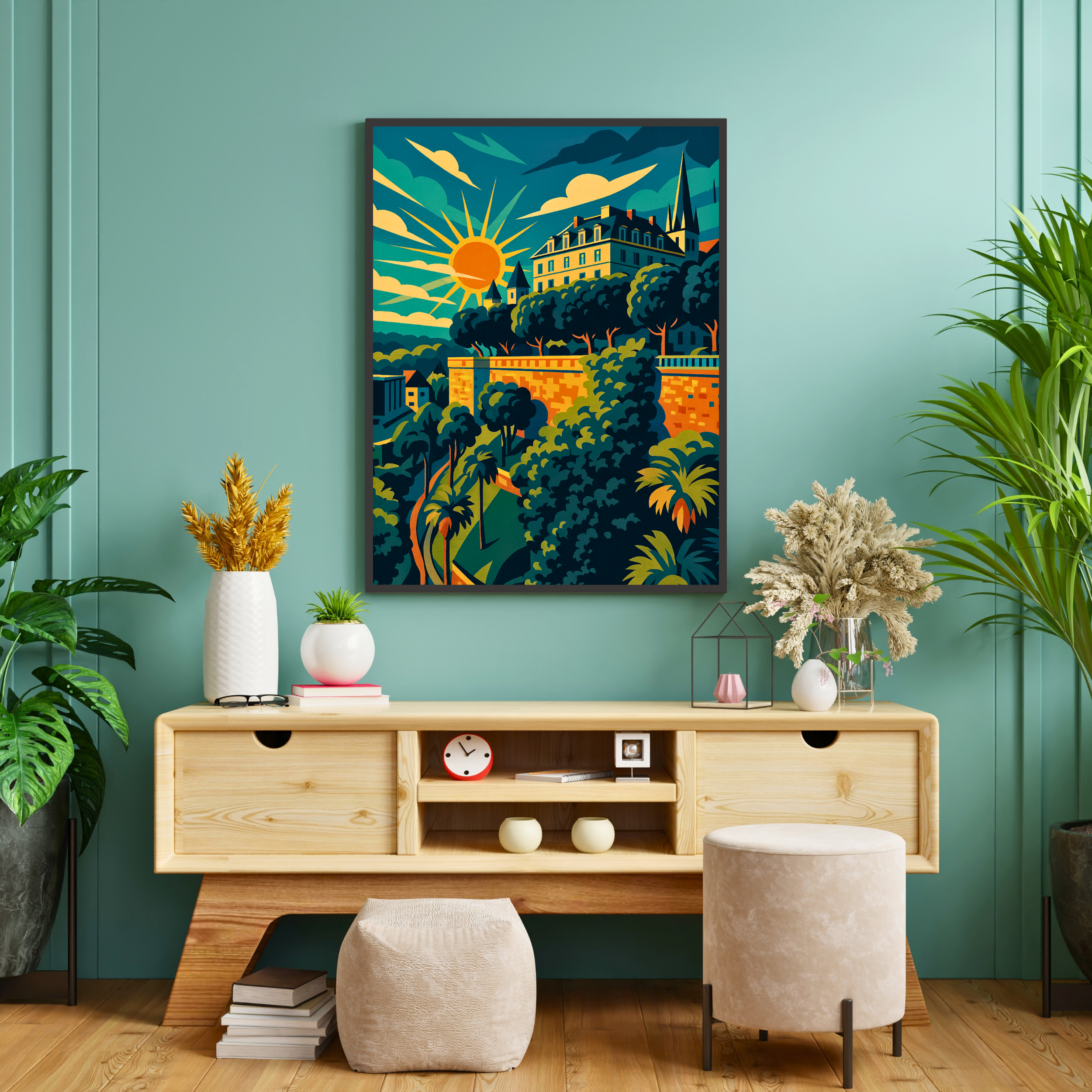 Affiche Pau – Panorama, château et douceur