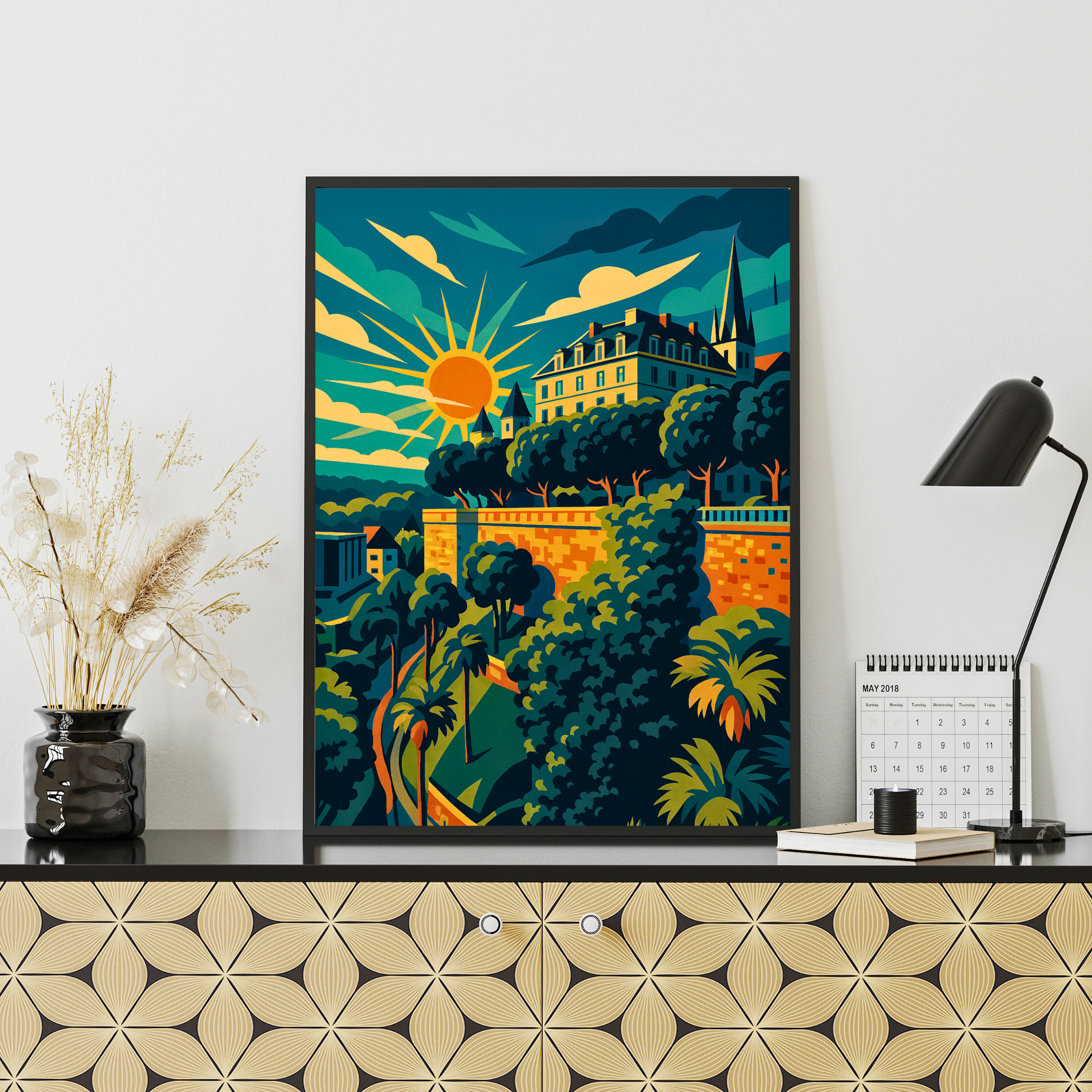 Affiche Pau – Panorama, château et douceur