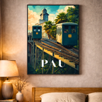 Affiche Pau – Poster déco ville au style moderne