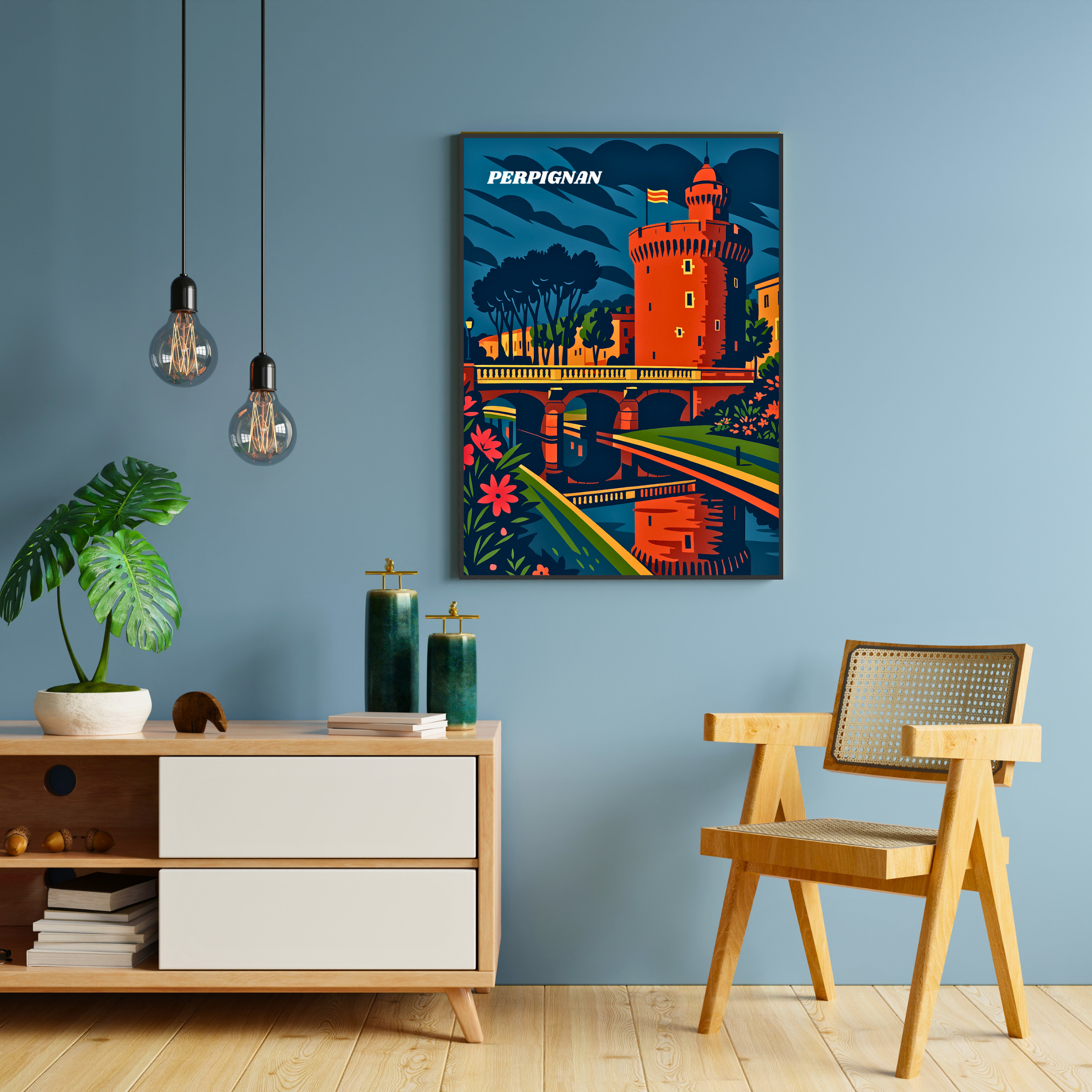 Affiche Perpignan – Soleil, couleurs et patrimoine