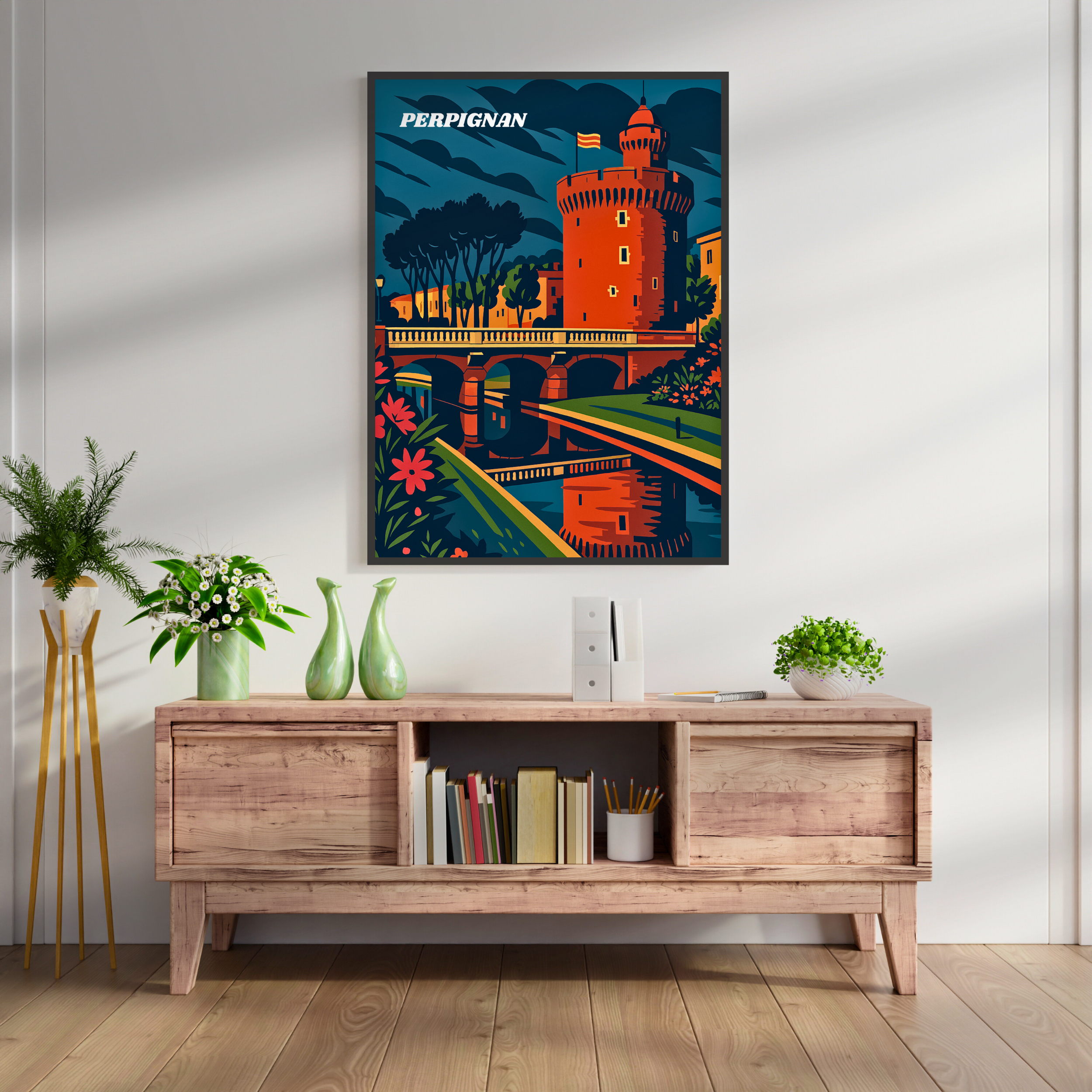 Affiche Perpignan – Soleil, couleurs et patrimoine