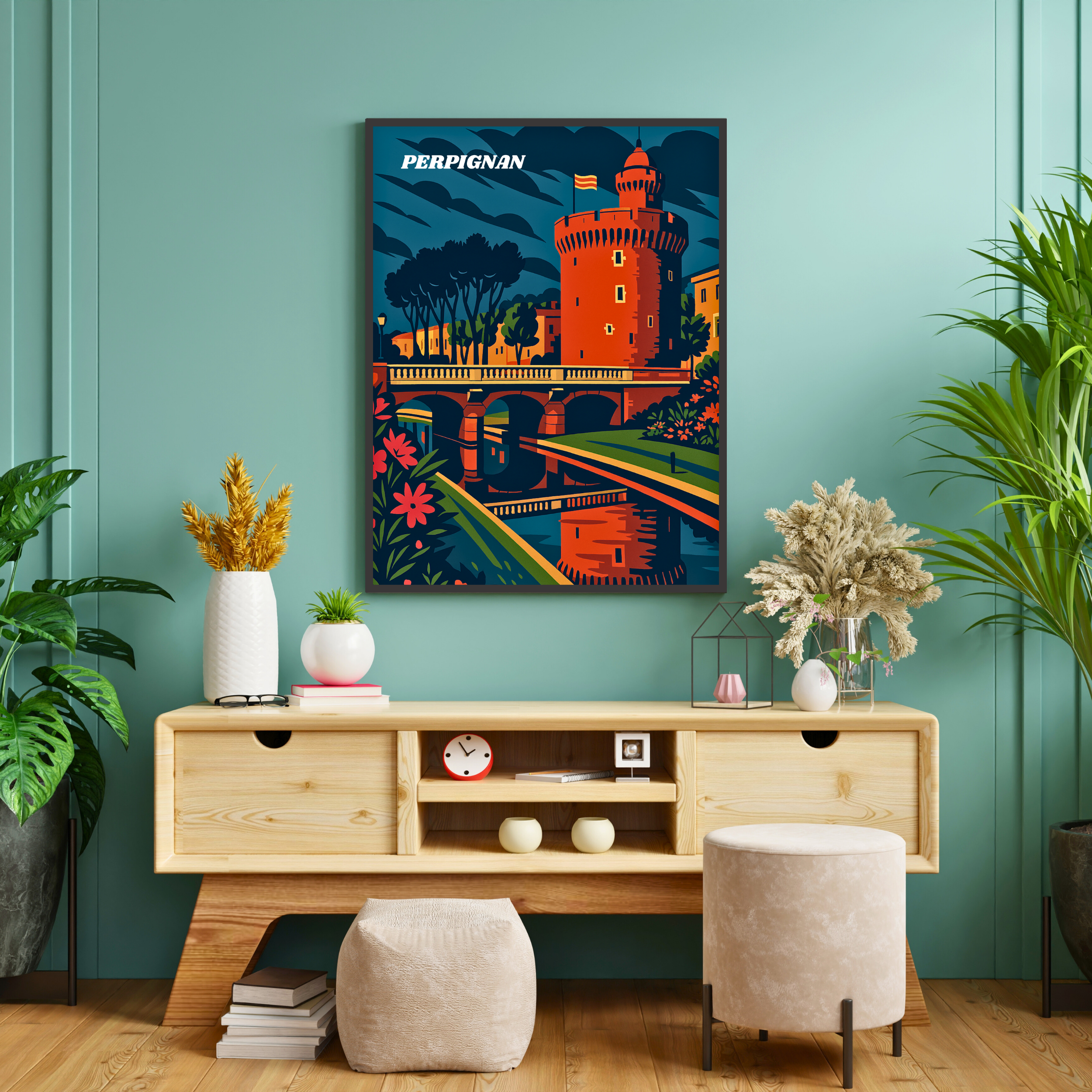 Affiche Perpignan – Soleil, couleurs et patrimoine