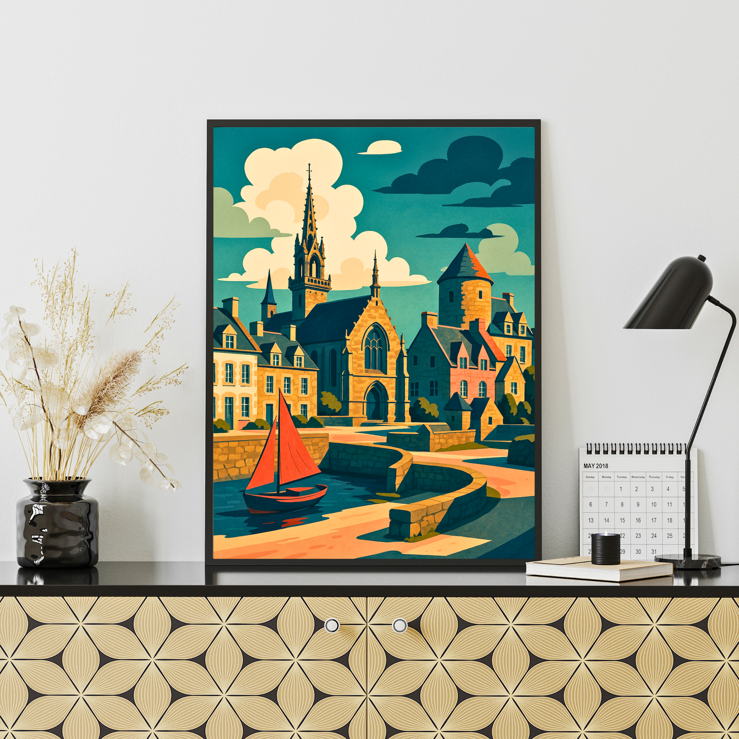 Affiche Plouescat – Nature brute et charme breton