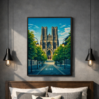 Affiche Reims – Poster déco ville au style moderne