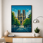 Affiche Reims – Poster déco ville au style moderne