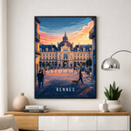 Affiche Rennes – Poster déco ville au style moderne
