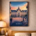 Affiche Rennes – Poster déco ville au style moderne