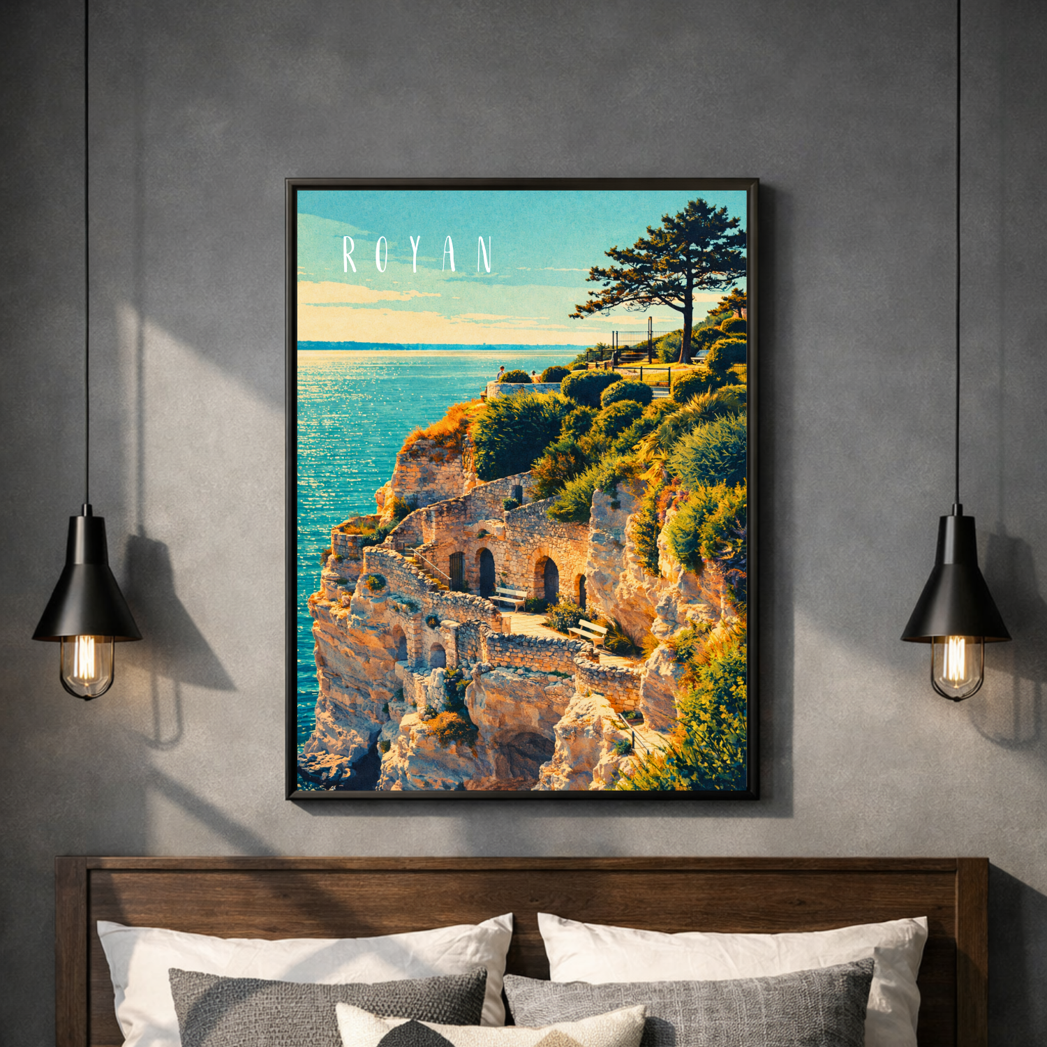 Affiche Royan – Poster déco ville au style moderne