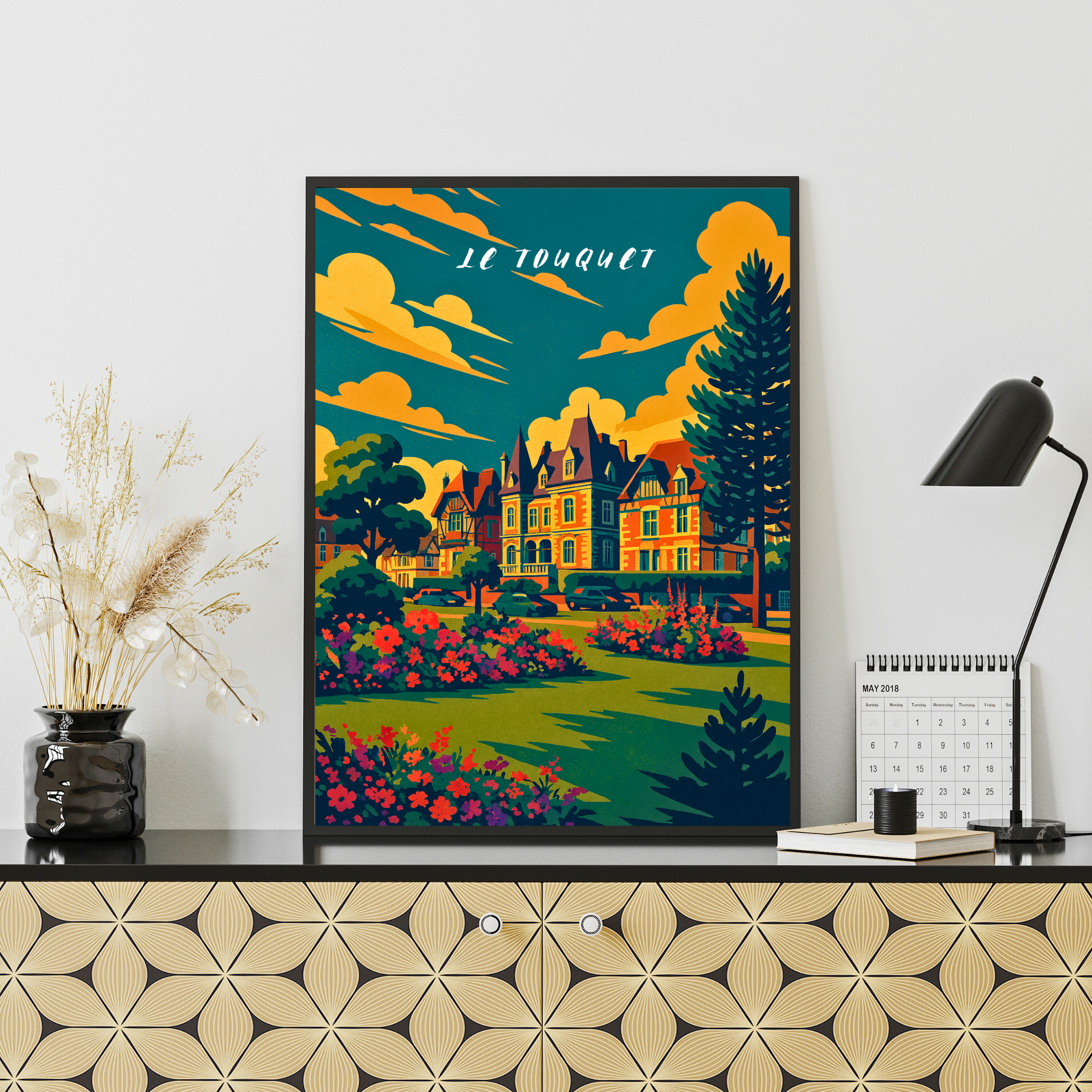 Affiche Le Touquet – Chic, plage et art déco