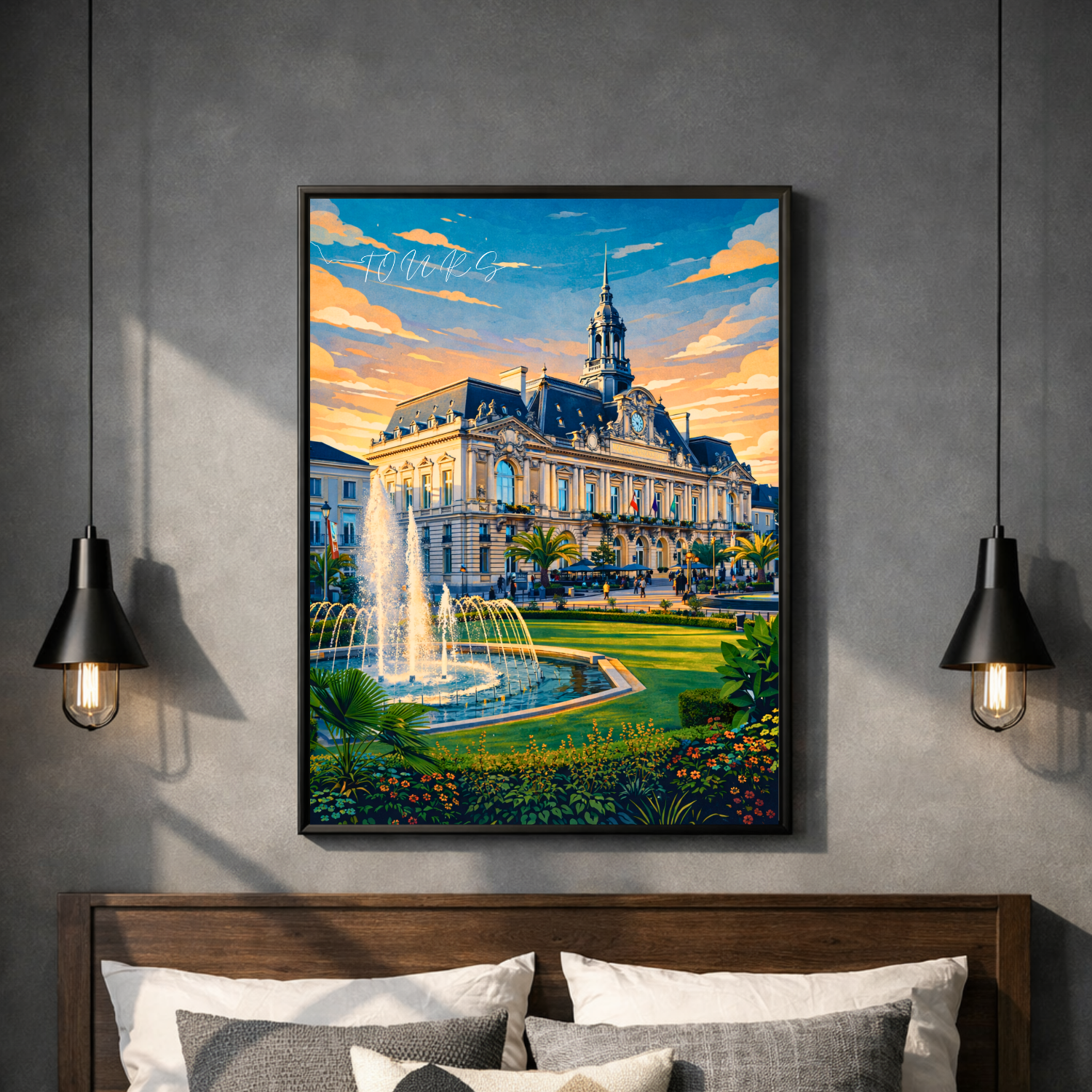 Affiche Tours – Poster déco ville au style moderne