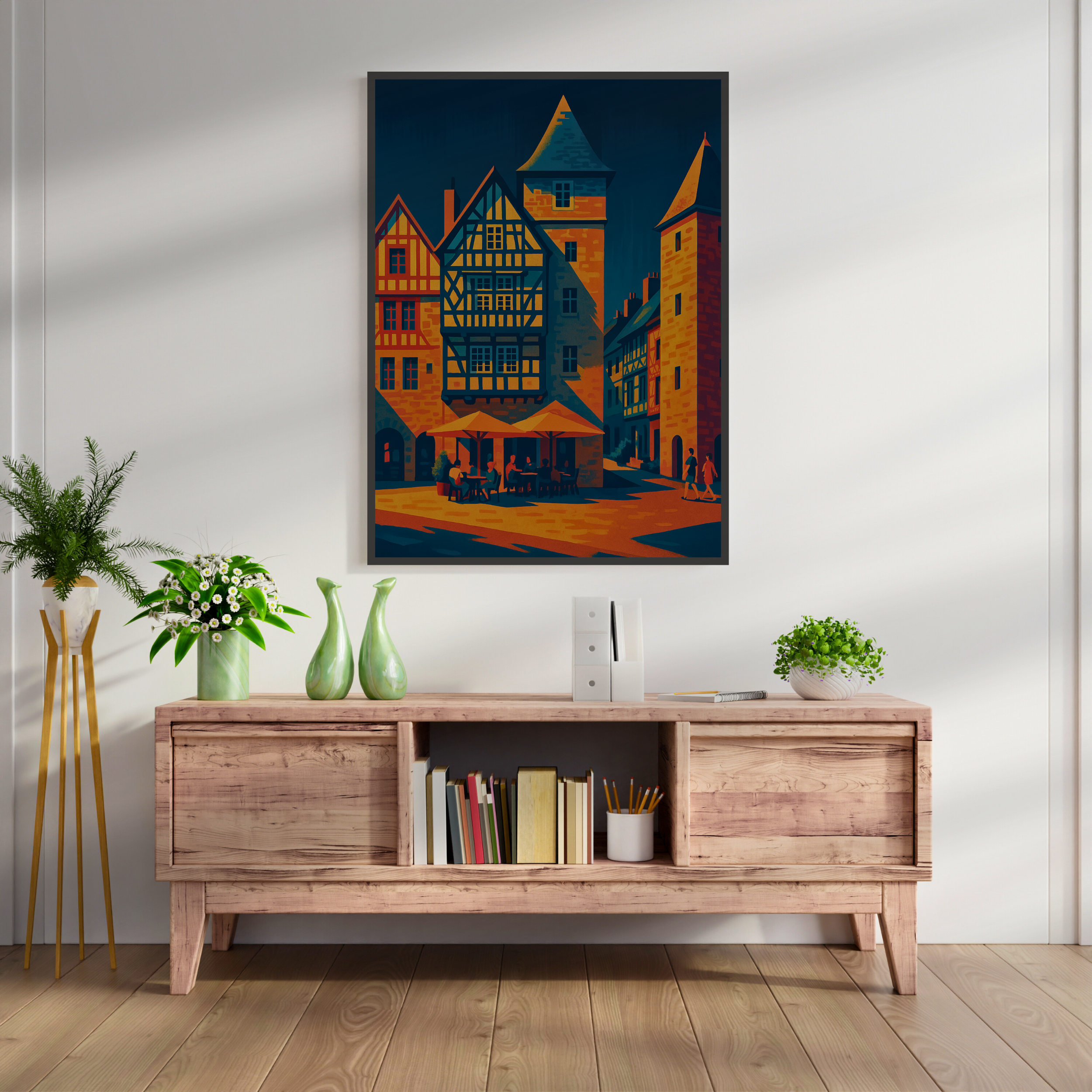 Affiche Tréguier – Cathédrale et charme breton